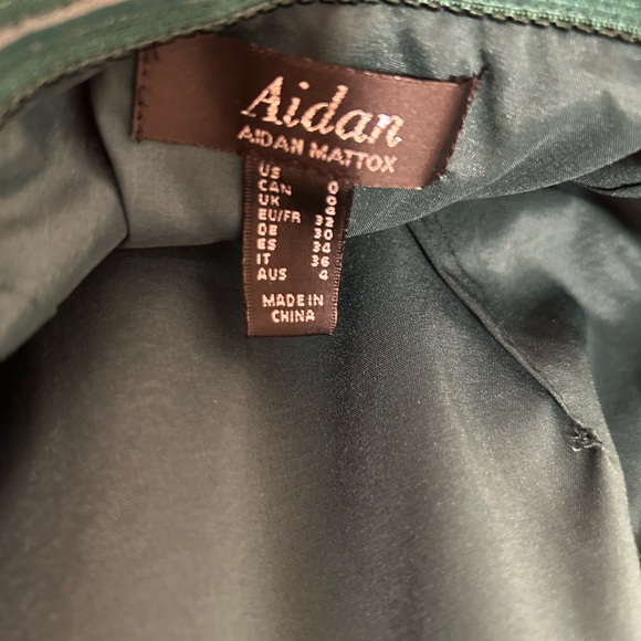 NWOT ✨Aidan Mattox Women's Green Sleeveless Halter-Neck Midi A-Line Dress Size 0 - Picture 8 of 8